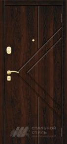 Темная входная дверь с отделкой МДФ для квартиры с отделкой МДФ ПВХ - фото